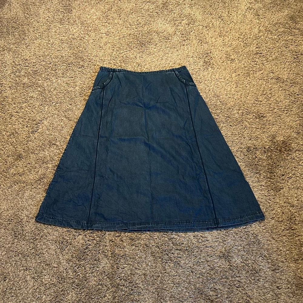 J. Jill Blue Midi Denim Skirt